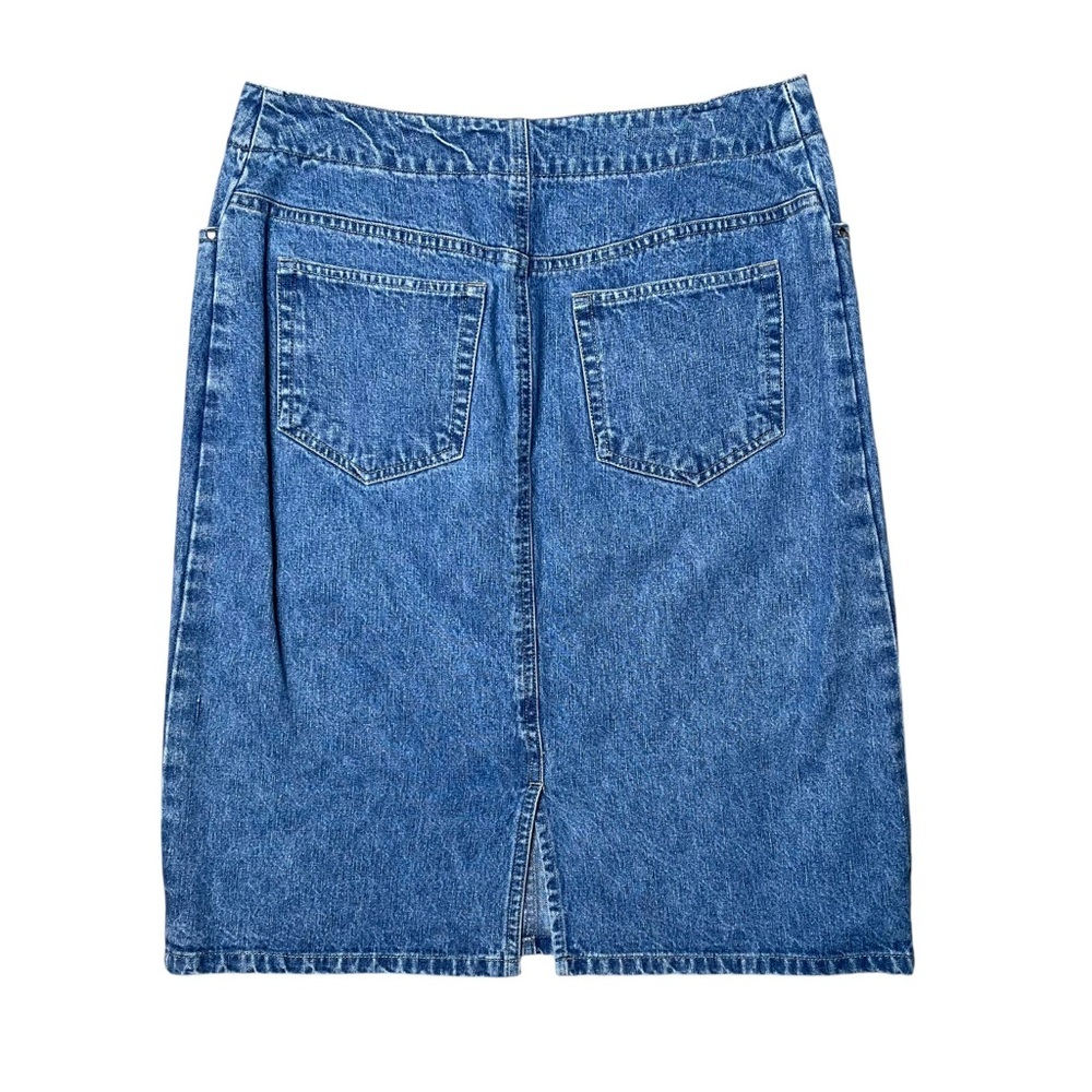 💙 Vintage Y2K Faded Glory Denim Skirt Rhinestone Studded Medium Wash‎ 6 - Picture 6 of 6